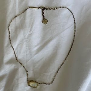 Kendra Scott Elisa gold pendant necklace, white opalescent stone